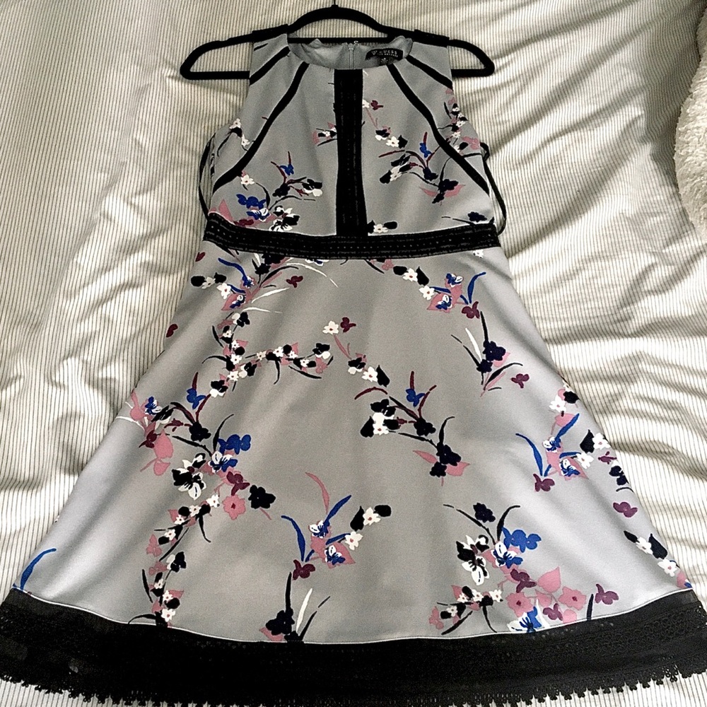 Guess Grey Pink Blue Floral Dress